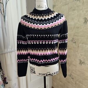 Dior Black and Pink Zigzag Sweater